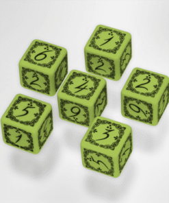 Zestaw kostek 6 x k6 - Elfickie Zielono-Czarne