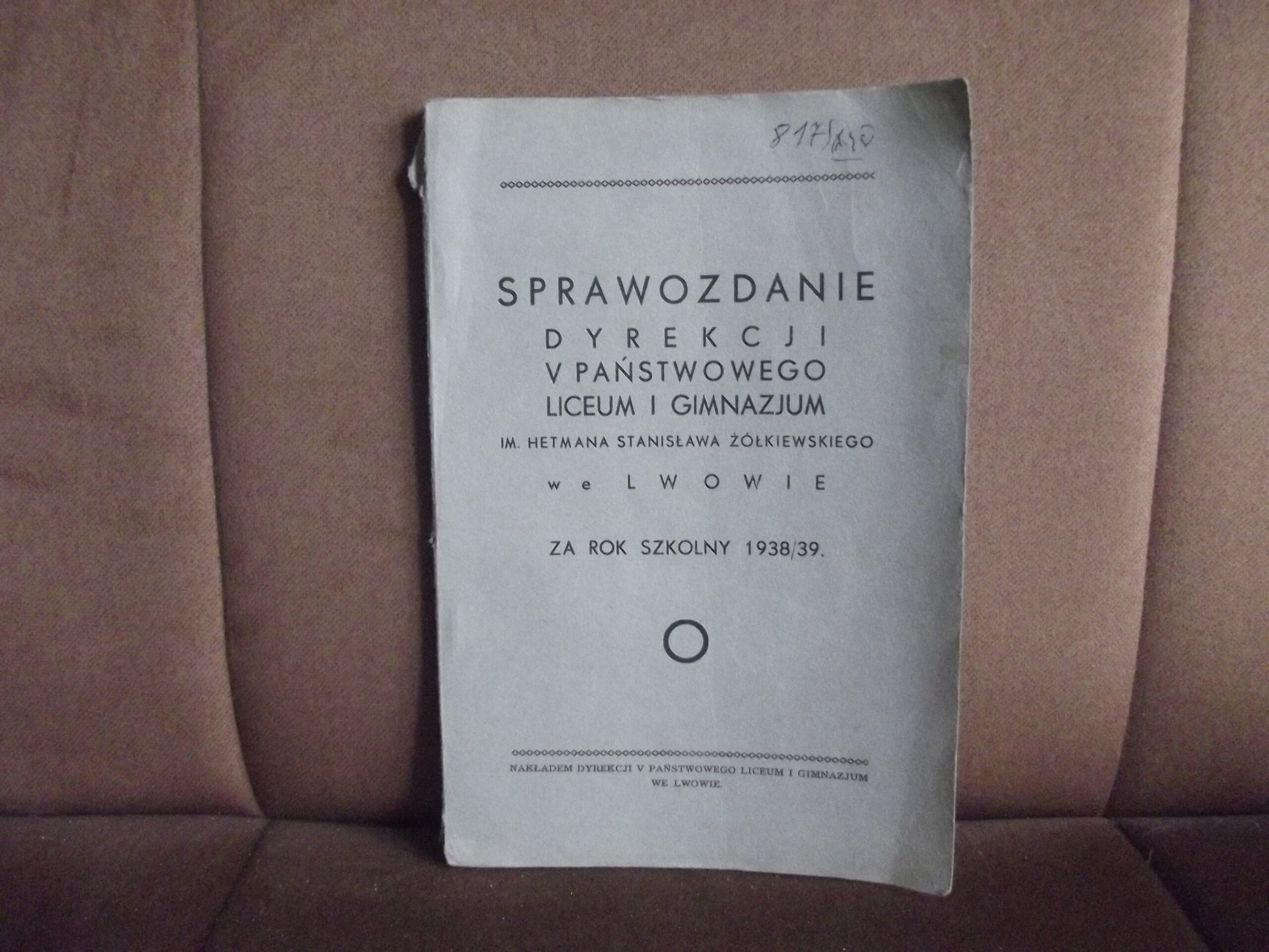 sprawozdanie dyrekcji V panstwowego liceum i gimnazjum we lwowie
