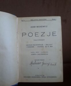 poezje tom 1 mickiewicz 1924