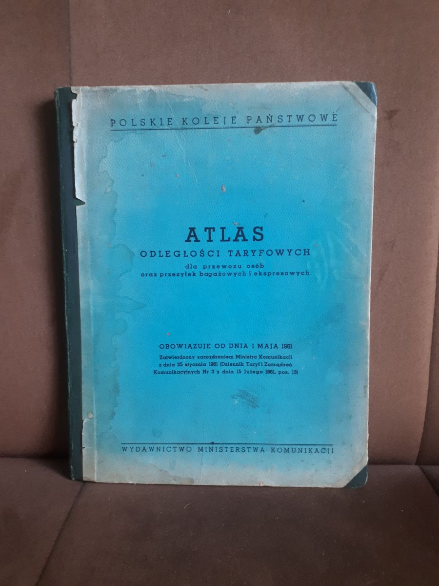 atlas odleglosci taryfowych dla przewozu osob oraz przesylek bagazowych pkp 1961